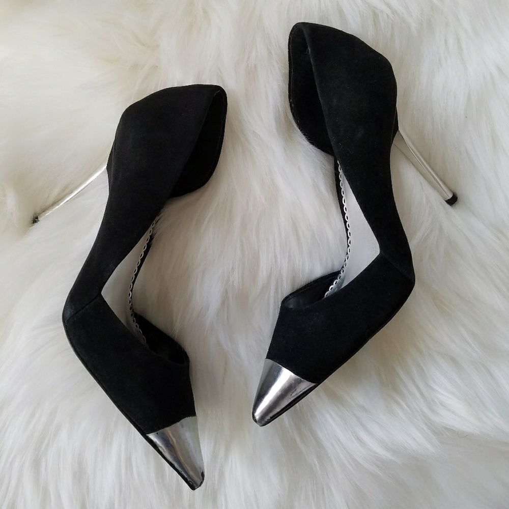 Bebe Black silver pointed Heels